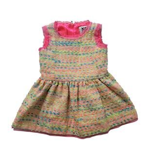 Milly Minis Size‎ 2 Neon Confetti Knit Dress Kids Party Bright Colorful